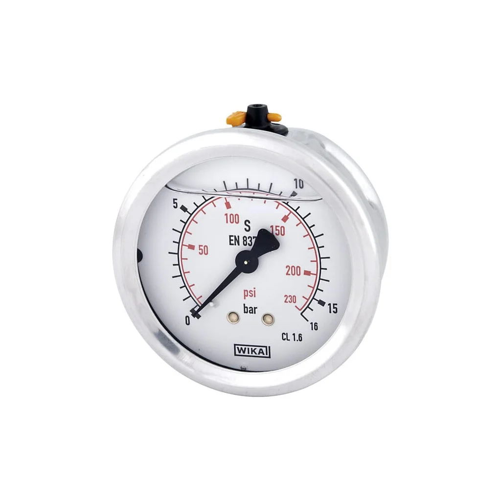 Manometru cu glicerină Ø63 mm, 16 bar, racord spate 1/4" B711W063016T
