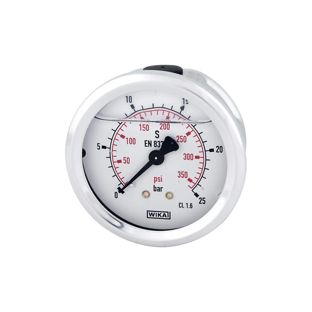 Manometru cu glicerină Ø63 mm, 25 bar, racord spate 1/4" B711W063025T