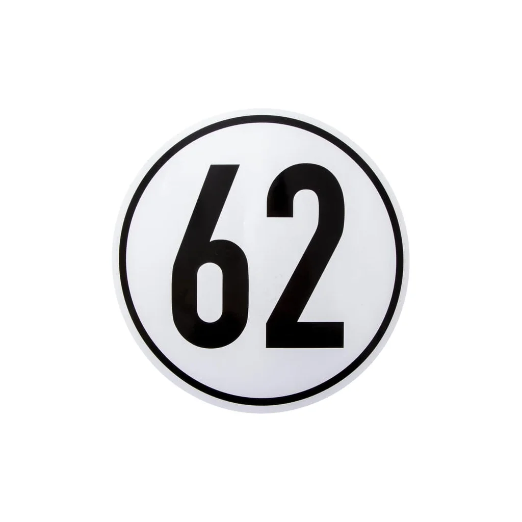 Autocolant limită de viteză vehicul: 62km/h, diametru 200mm BF62