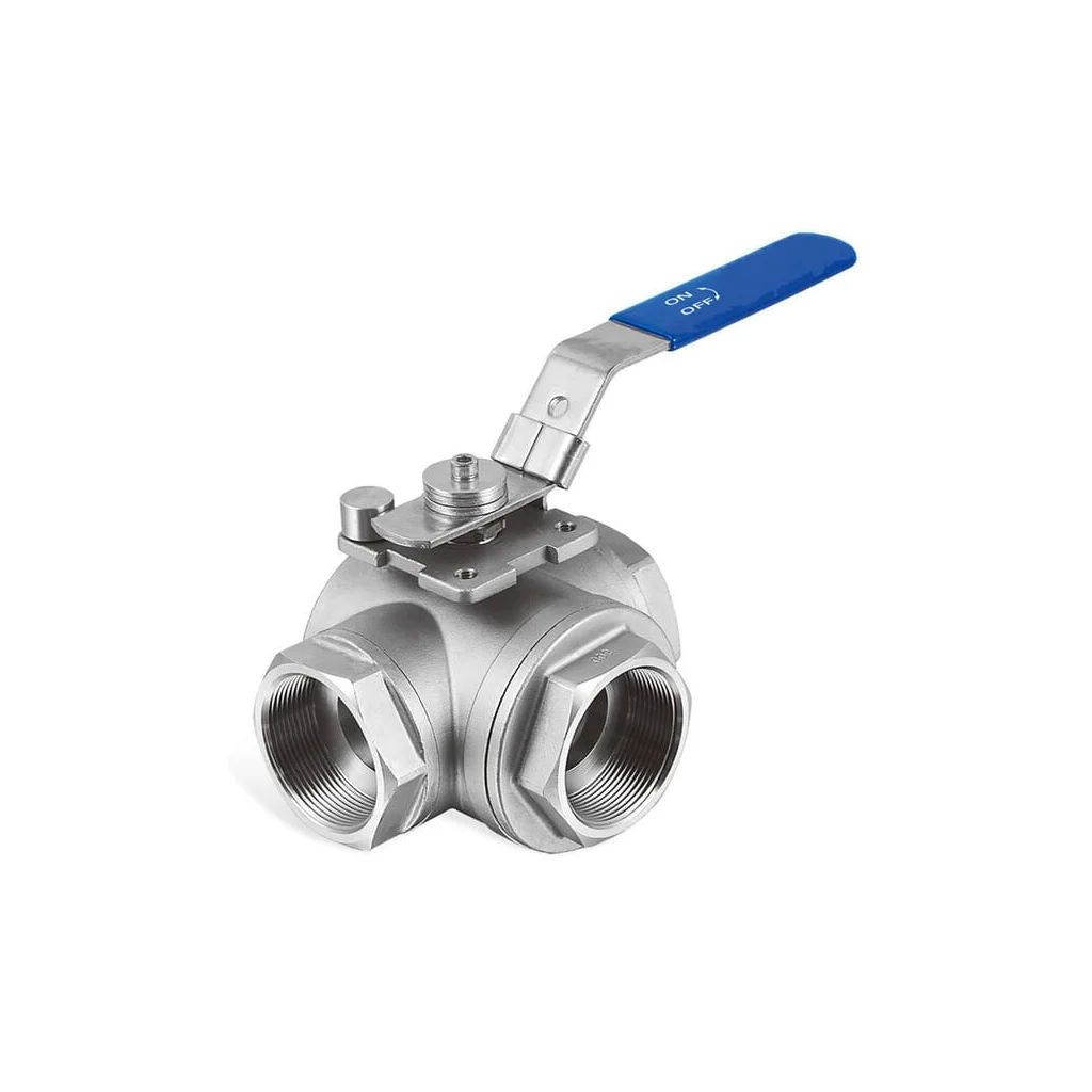 Robinet cu bilă 3 căi L 1/4" stainless steel BV3L14FSS