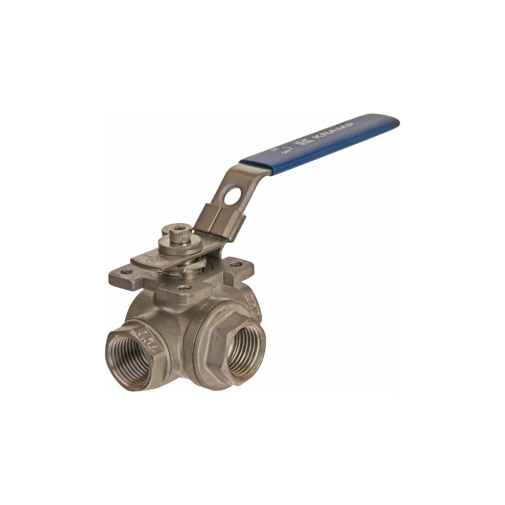 Robinet cu bilă 3 căi T 1/2" oțel inoxidabil BV3T12FSS