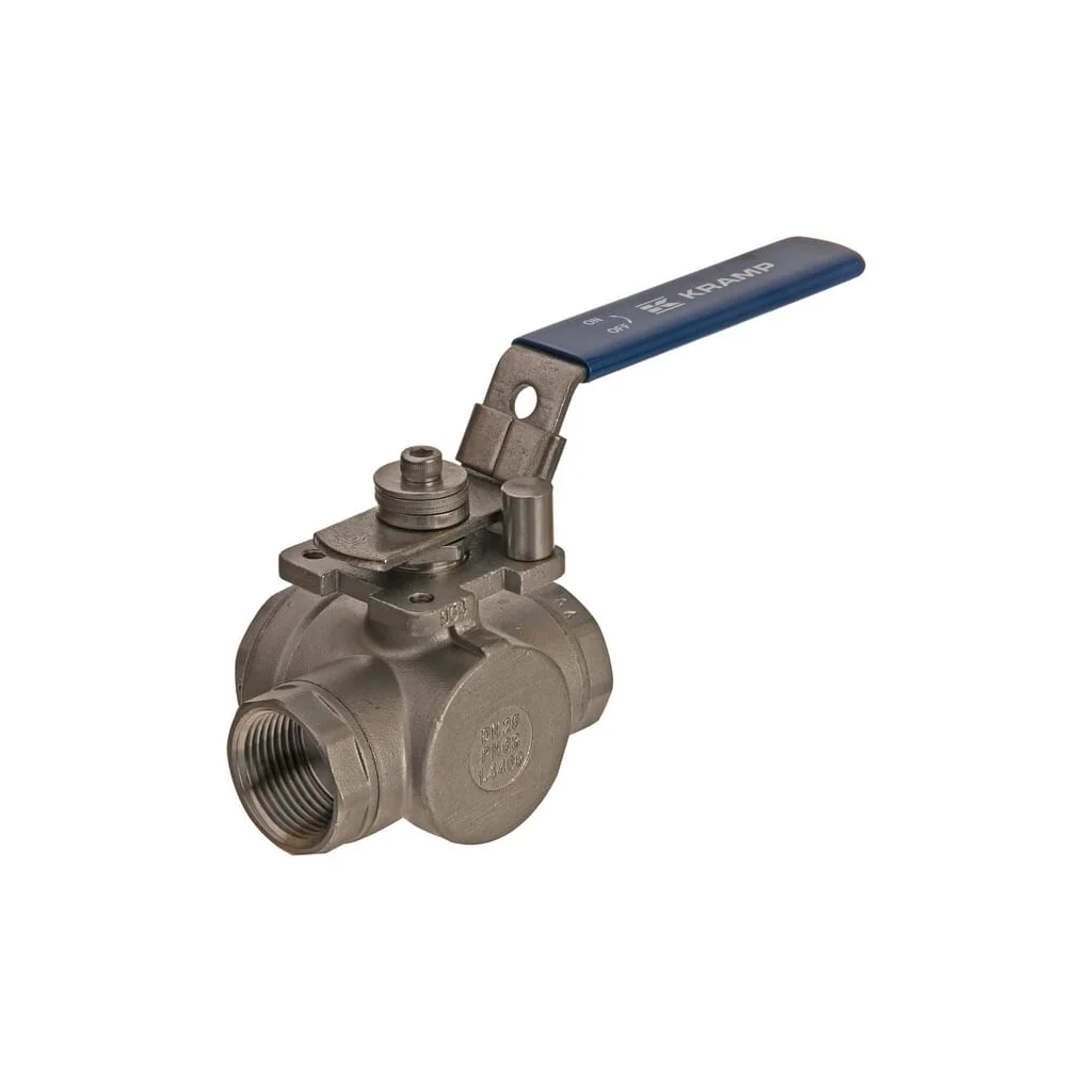 Robinet cu bilă 3 căi L 1" oțel inoxidabil BV3L1FSS