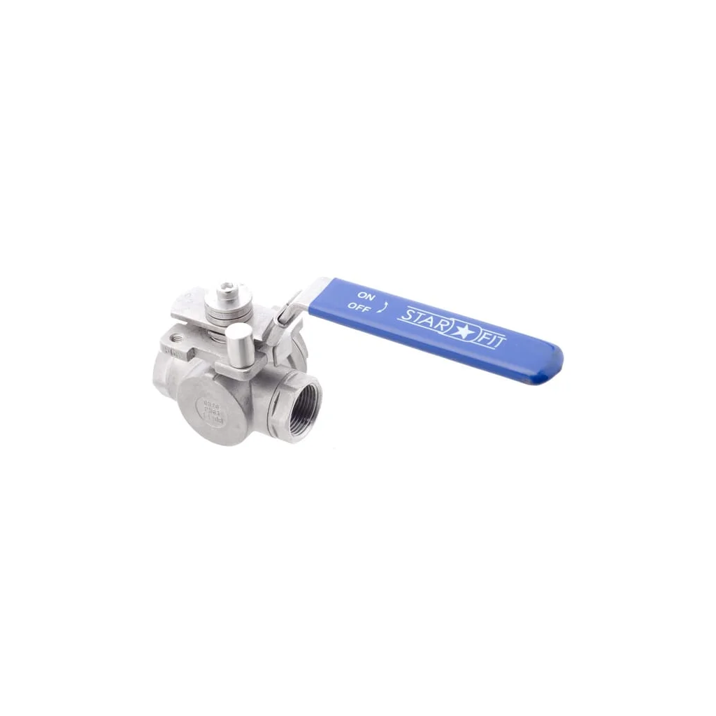 Robinet cu bilă 3 căi L 3/4" oțel inoxidabil BV3L34FSS