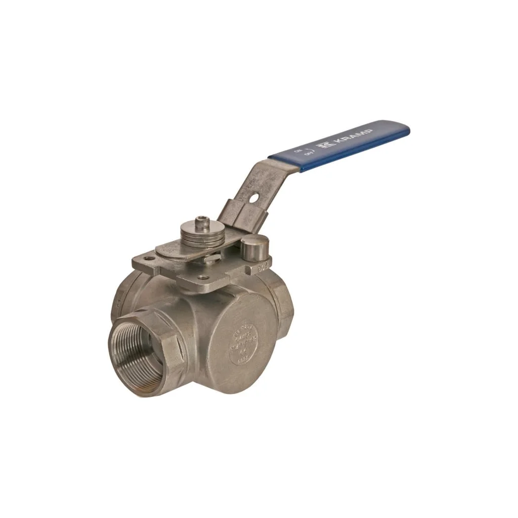 Robinet cu bilă 3 căi L 1 1/2" oțel inoxidabil BV3L112FSS