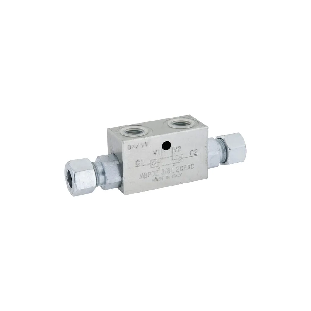 Supapă de retur cu comandă geamănă VBPDE-2, G3/8" - M18 x 1,5 12L C056V0110