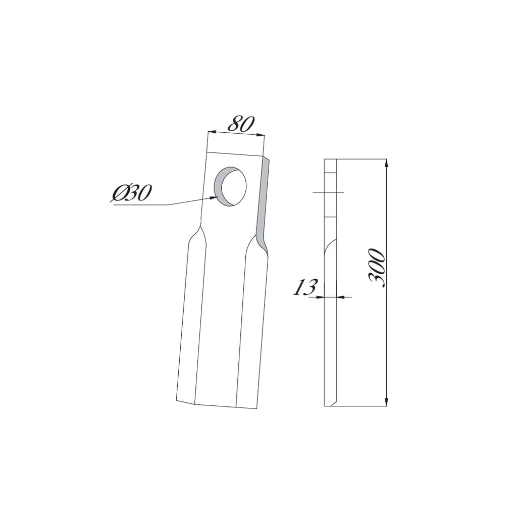 Cuțit tocător 80x300mm potrivit pentru Procomas CK4830