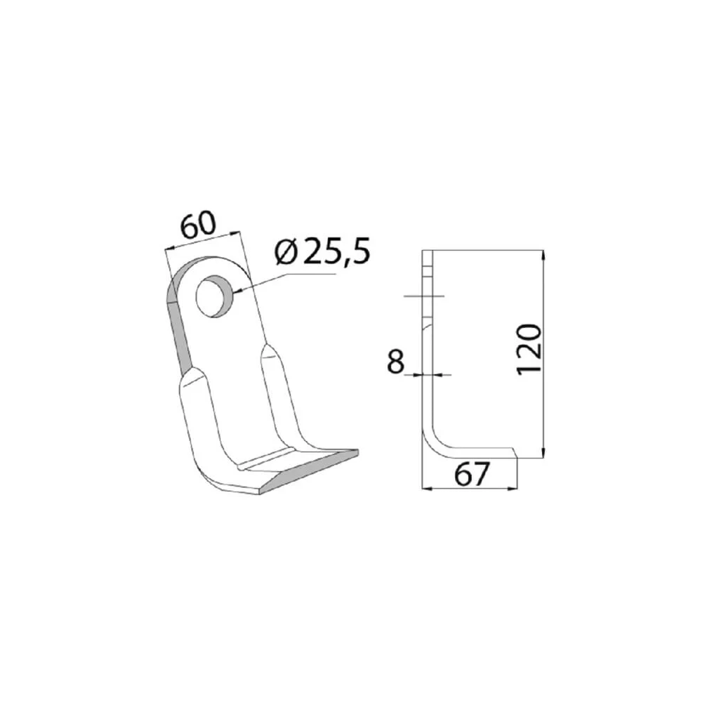Cuțit tocător 60x120mm potrivit pentru Sicma CK5400