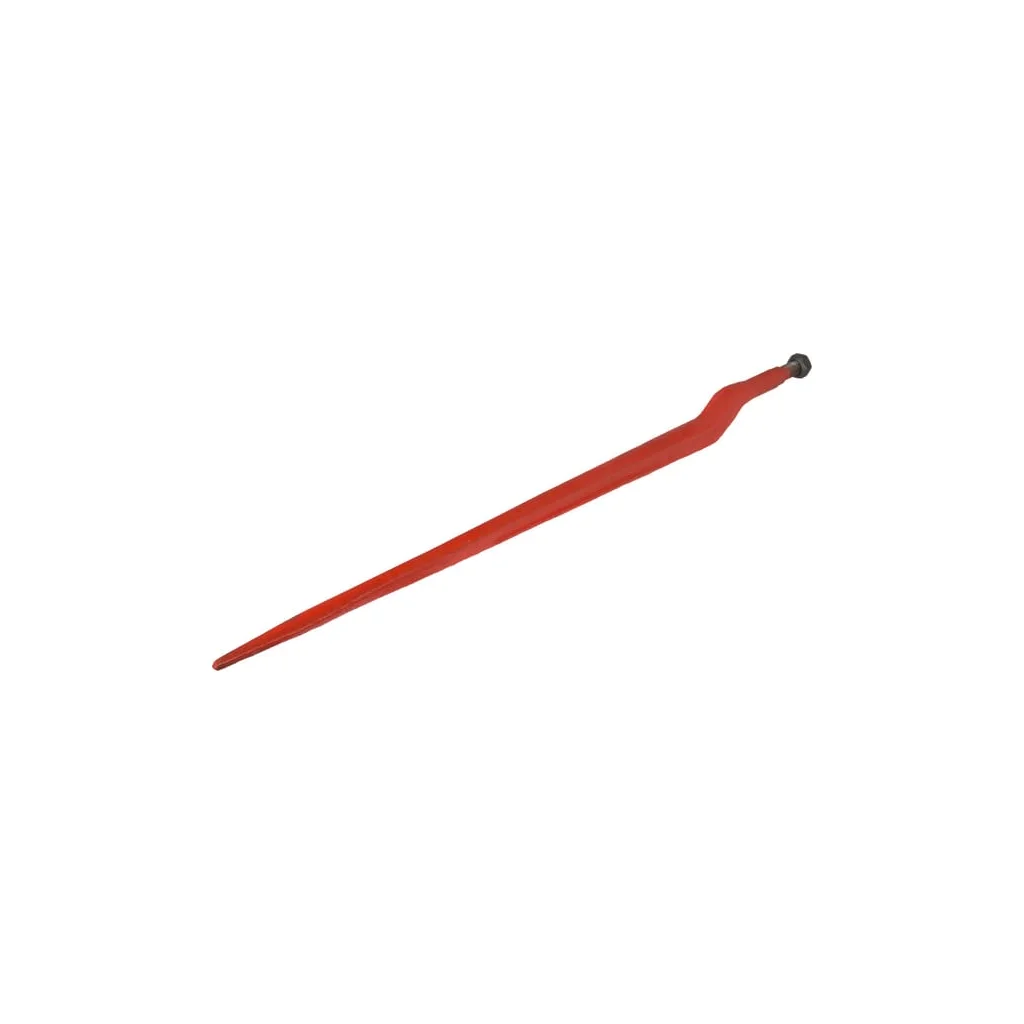 Dinte încărcător frontal curbat: Secțiunea T dublu de 62 mm 35x890 mm, vârf plat cu piuliță M22x1,5 mm, roșu, Battista Porteri F