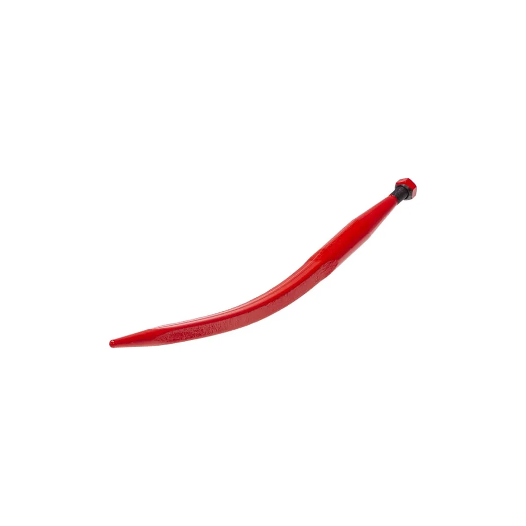 Din de încărcător, curbat, secțiune pătrată 36x680mm, vârf ascuțit cu piuliță M20x1.5mm, roșu FT42KR