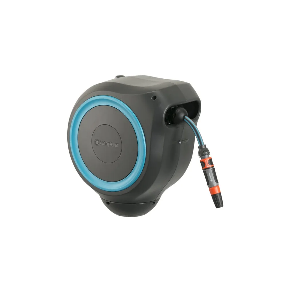 Cutie furtun RollUp S, montată pe perete, 15m 1/2" cu pulverizator GA18600