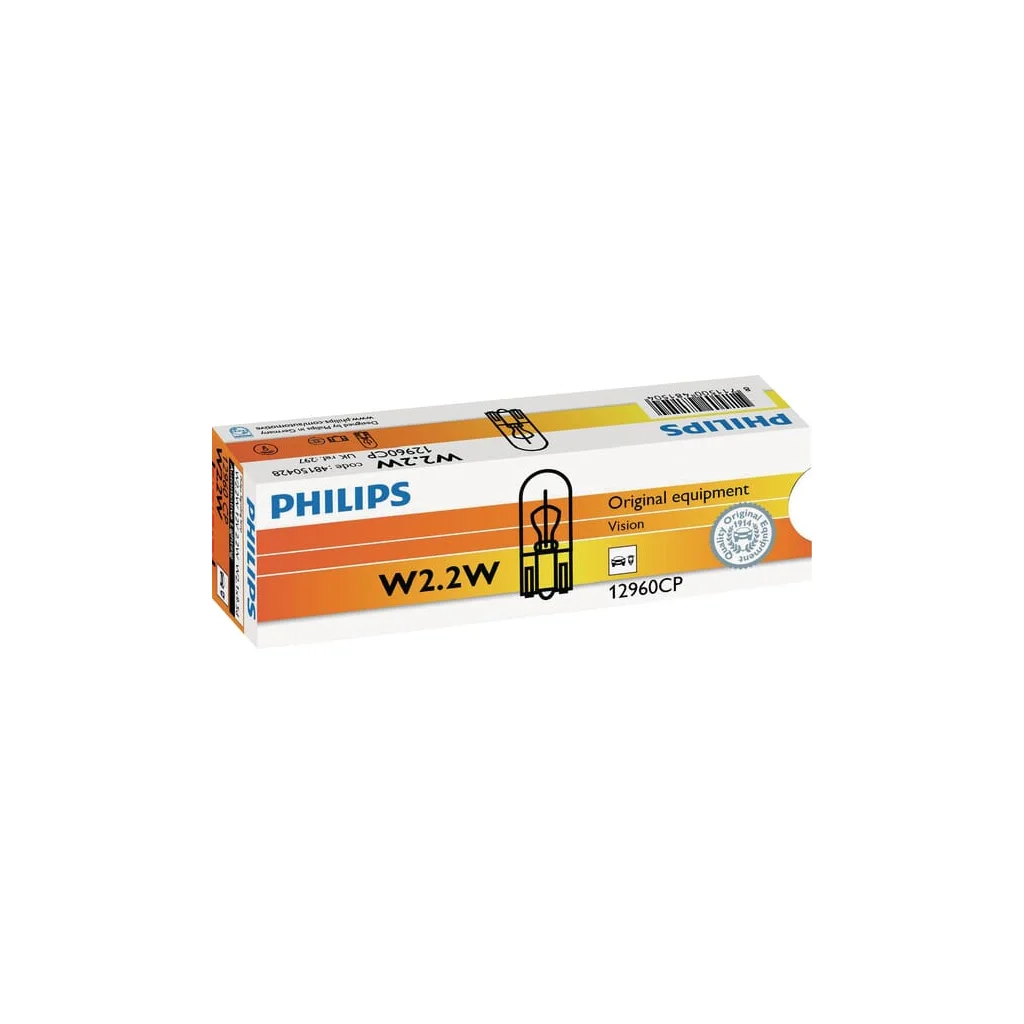 Bec convențional W2.2W 12V 2.2W W2.1x9.5d Philips GL12960CP