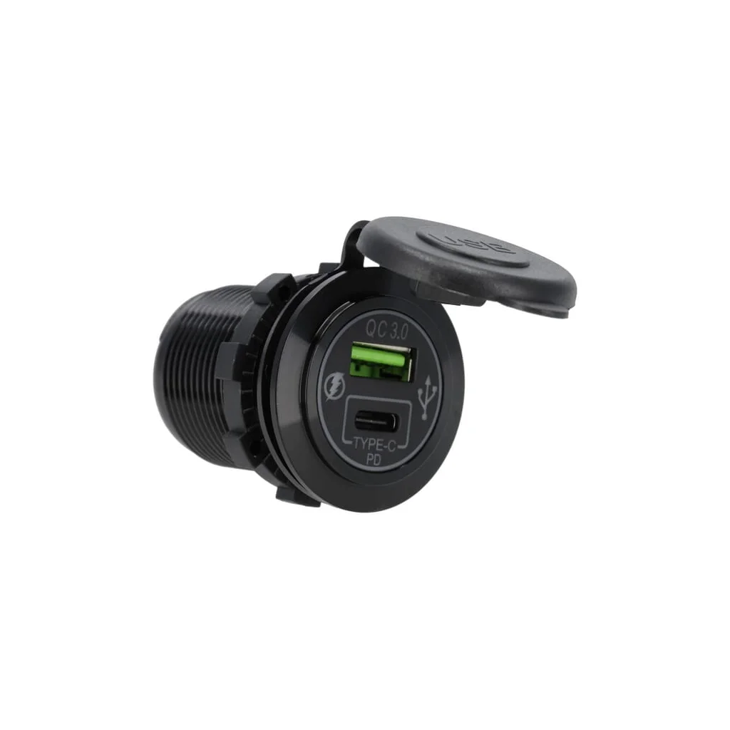 Mufă USB-C + USB-A 12/24V pentru montare încastrată GSM051