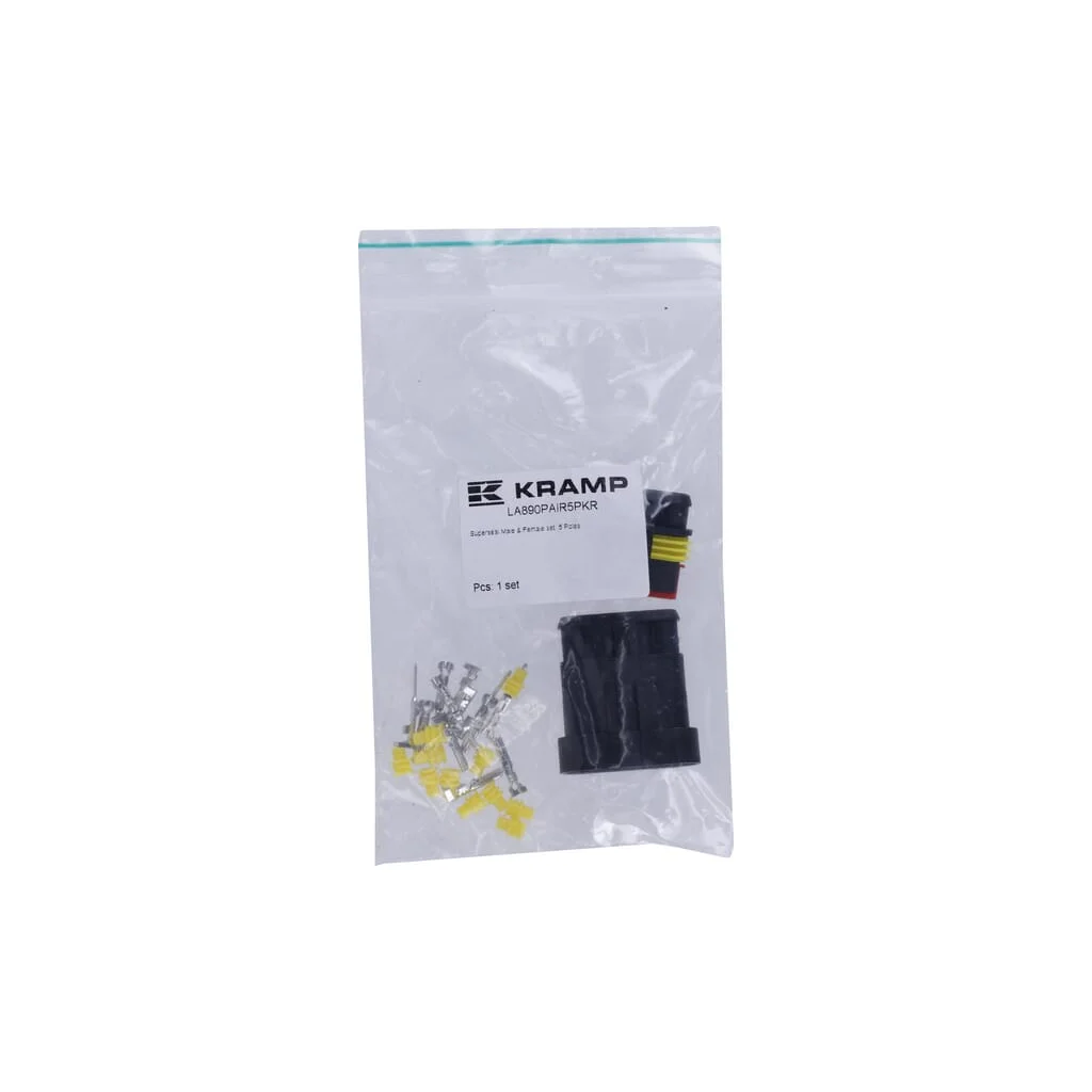 Set de conectori Superseal cu 5 pini, mufă tată + mamă LA890PAIR5PKR
