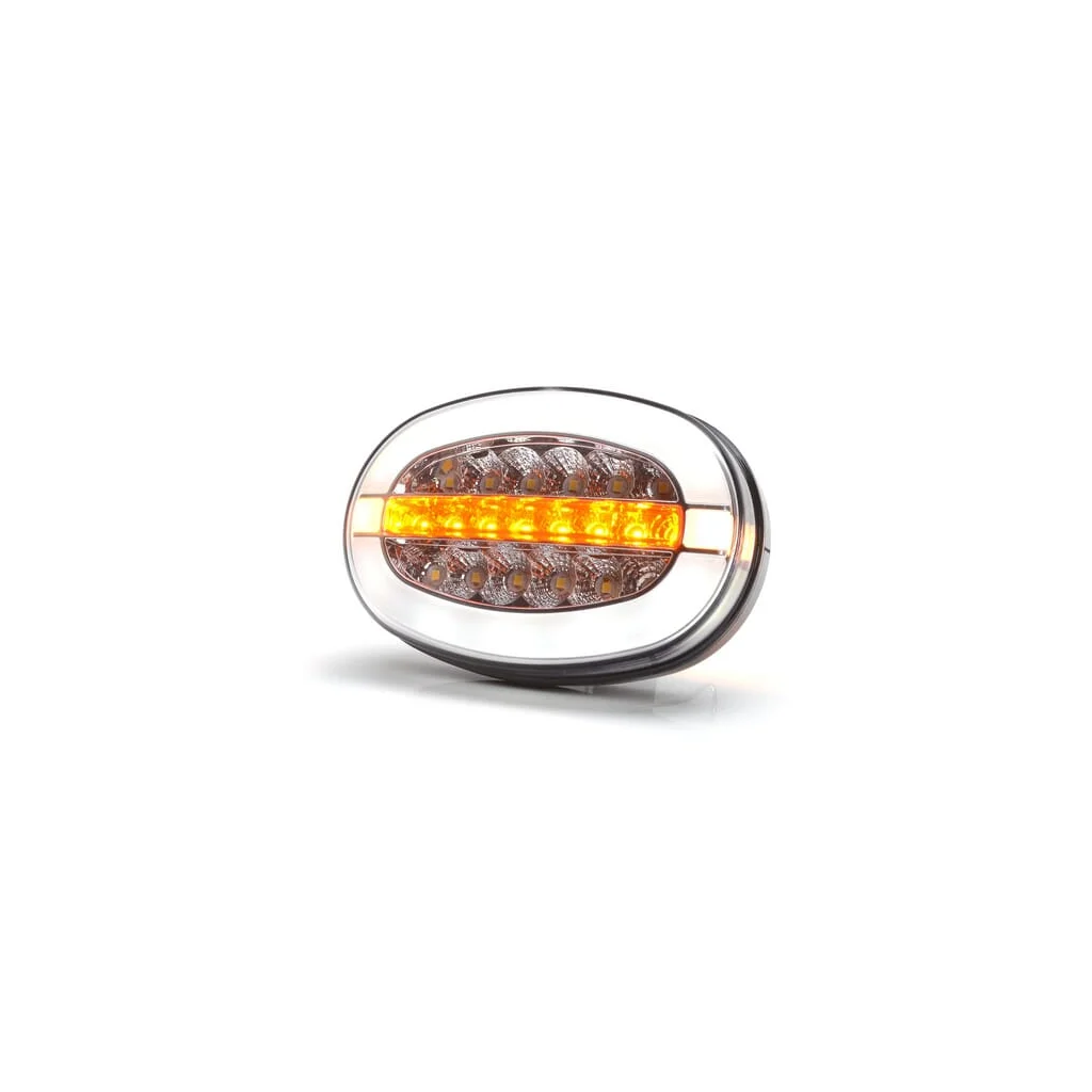 Lumină frontală multifuncțională LED, ovală, cu repetor, 12-24V, 136.4x91x40mm LA80095