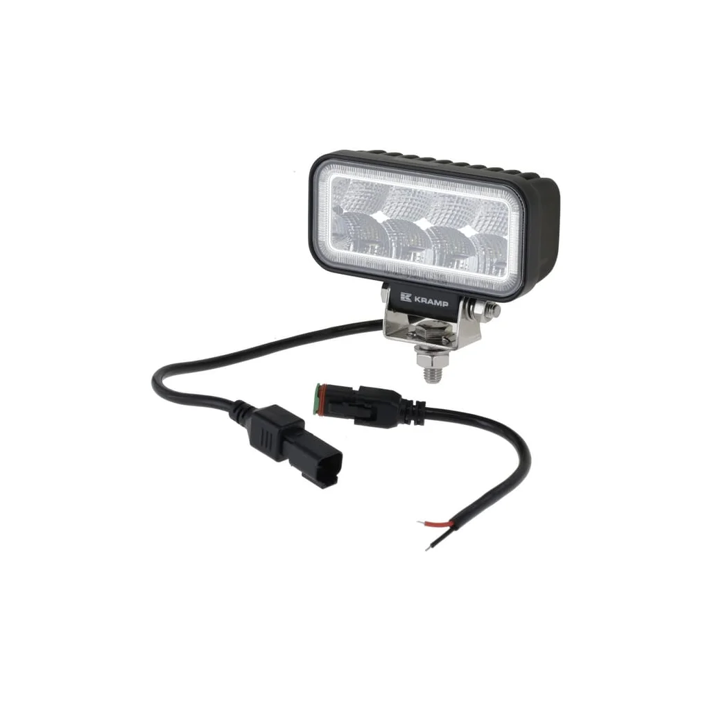 Lampă de lucru LED, 19W, 3350lm, dreptunghiulară, 10/110V, 128x96x46mm, Deutsch 2-pin, flood, 8 LED-uri, LA100951