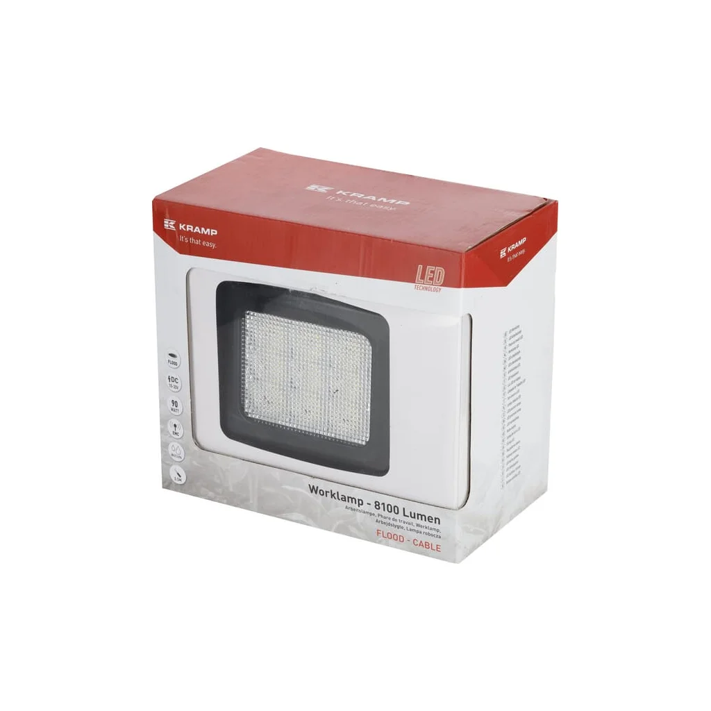 Lampă de lucru LED 90W 8100lm pătrată 10/30V 135x124mm tip flood 9 LED-uri LA10083