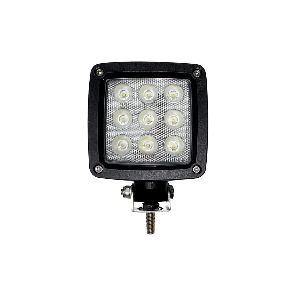 Lampă de lucru LED 27W 3000lm dreptunghiulară 10/30V albă 100x100x81mm mufă Deutsch tip flood 9 LED-uri LA10555