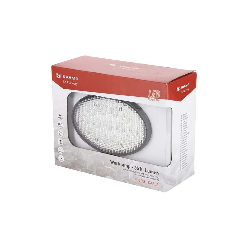 Lampă de lucru LED 39W 3510lm ovală 10/30V 144x69,4x98mm tip flood 13 LED-uri LA10039