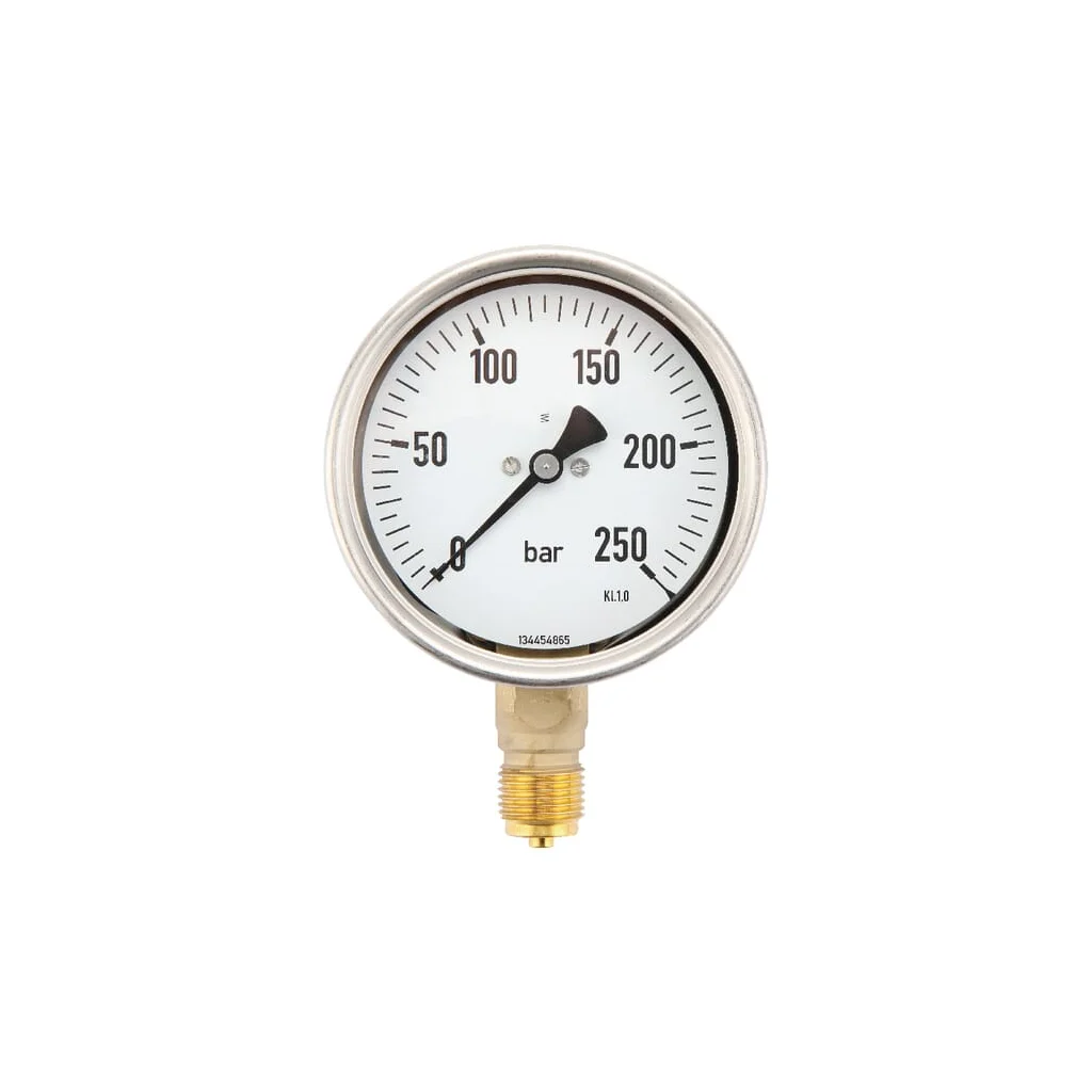 Manometru Ø100 0-250bar ½" jos MA100250L08SSGF