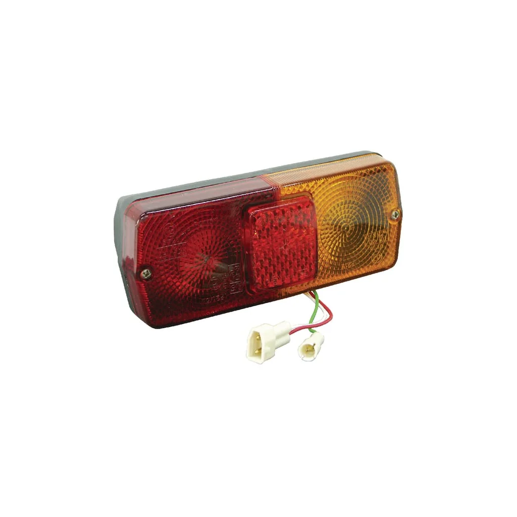Stop spate LH rectangular, 12V, roșu/galben, prindere cu șuruburi, 184x76mm mufă AMP, Cobo 1097773