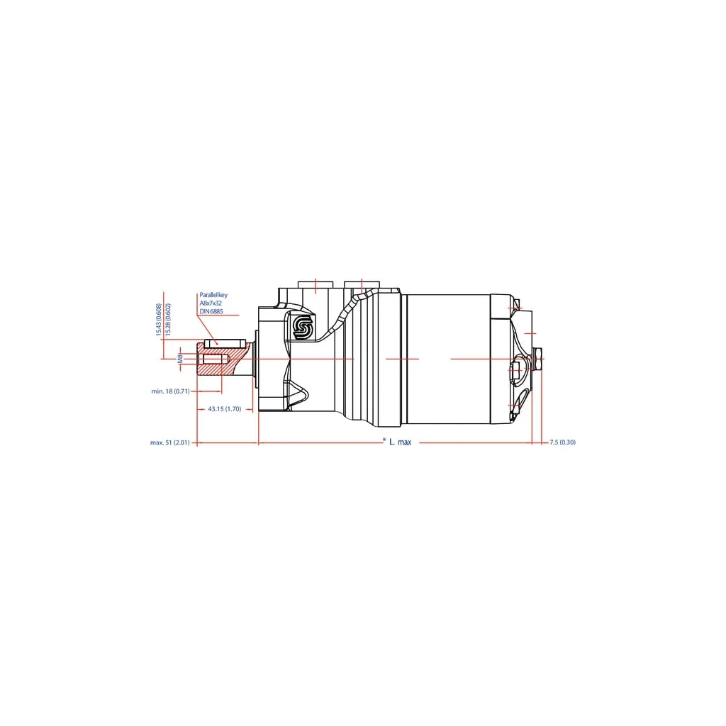 Motor orbital, cu Ø25, Fl.C, scurgere OMR2001516215