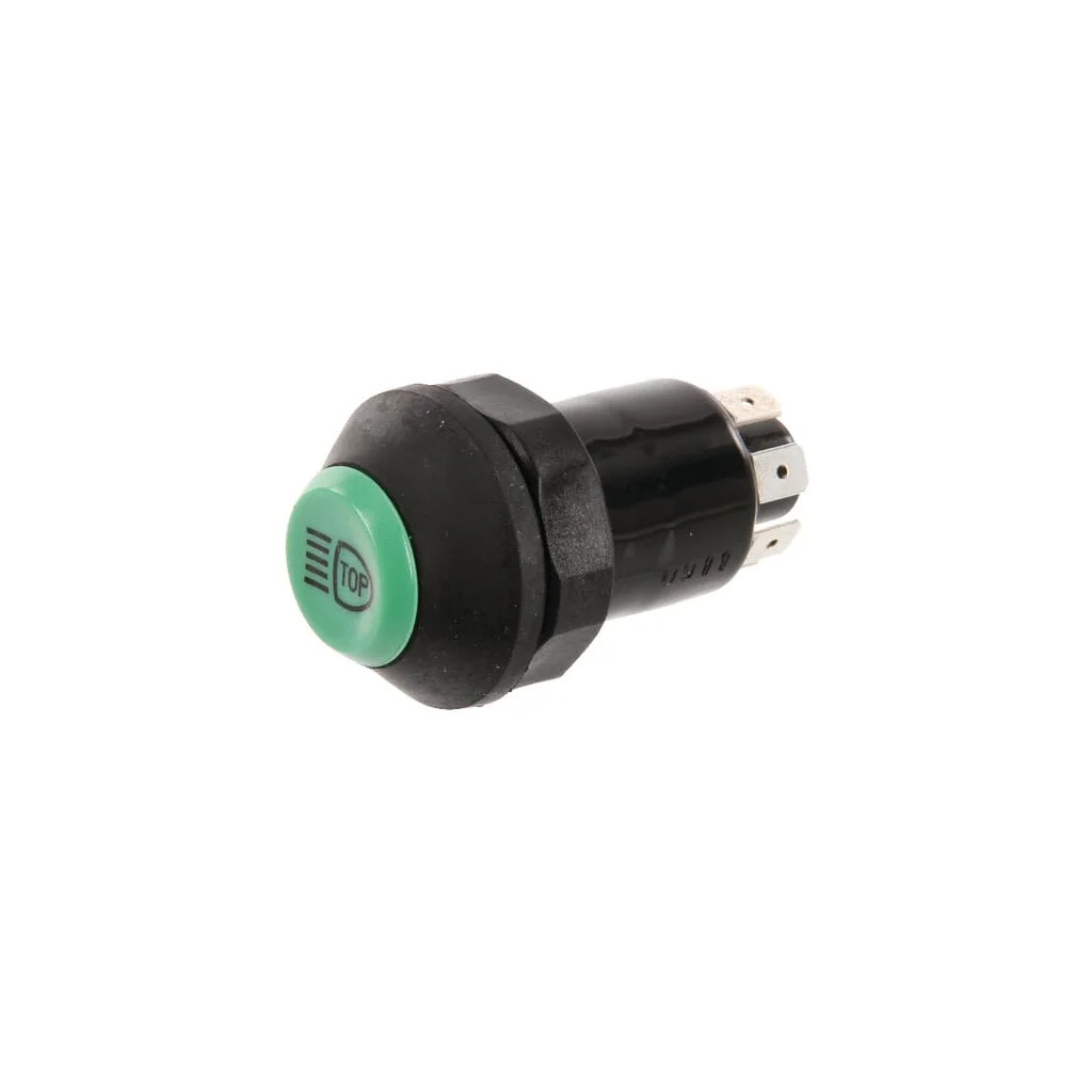 Comutator tip buton lumini superioare rotund verde 11165080PN