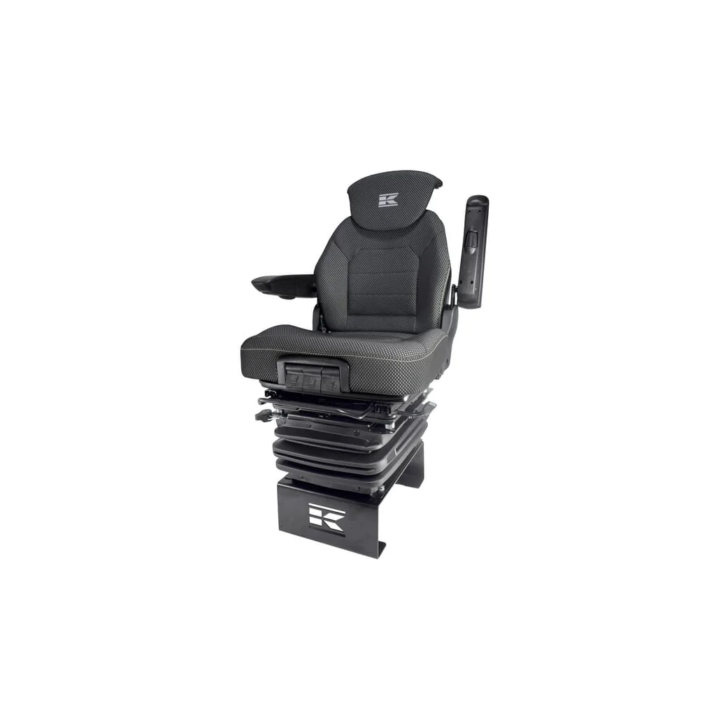 Scaun K-Lux, cu suspensie pneumatică, 540 mm, 12 V, negru, încălzit SKL8202550BBH