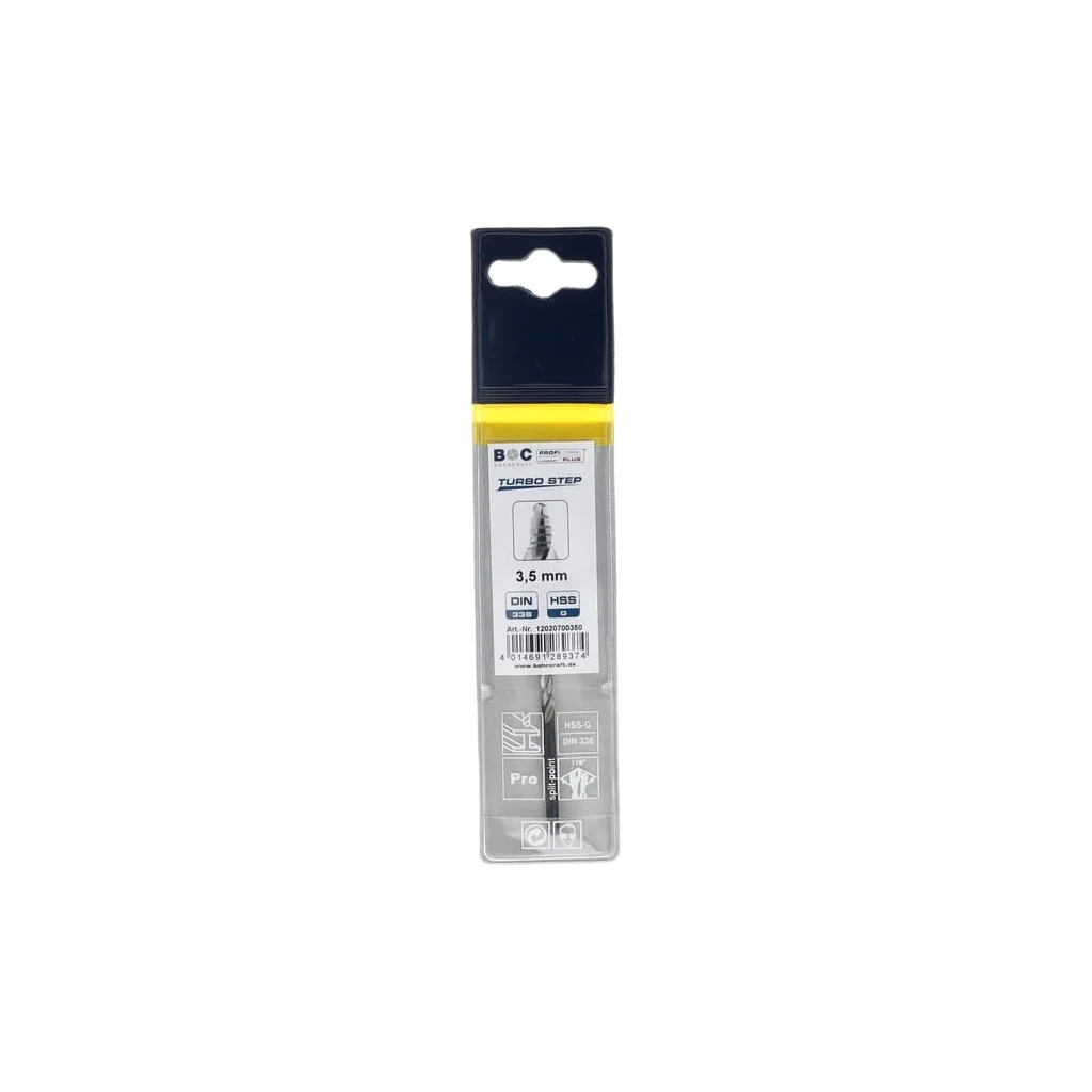 Burghiu 3,5 mm HSS-DIN 338-G TURBO STEP 12020700350