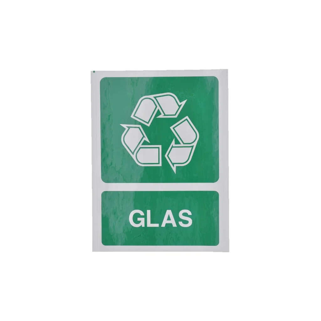 Autocolant informații suplimentare semn reciclare sticlă: Glas 210x297mm Brady WB251292