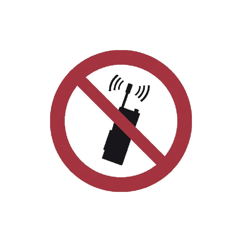 Autocolant semn de interzicere fără telefoane mobile diametru 100mm Brady WB250067