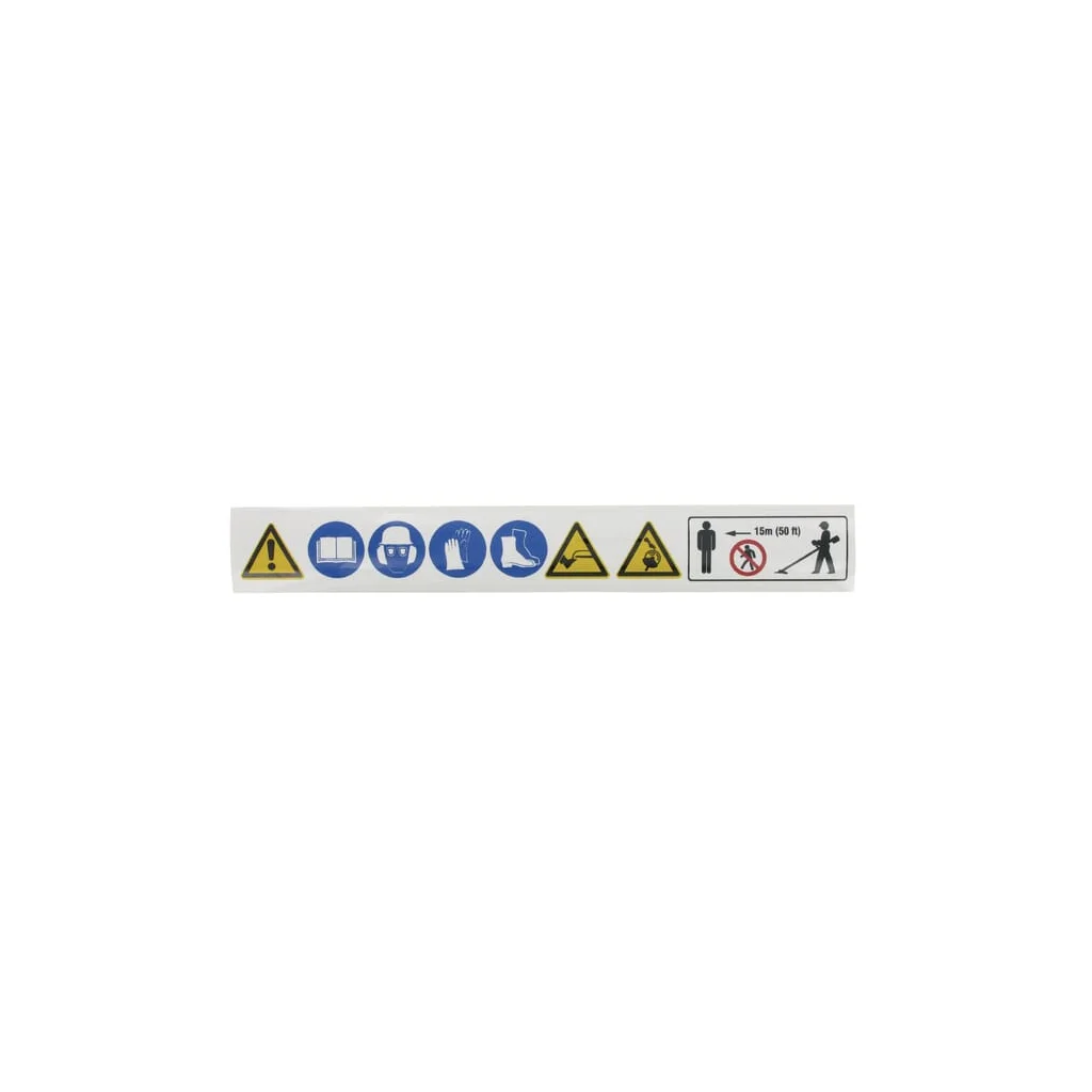 Autocolant cu informații privind avertismentele pentru motocoasă WB000010