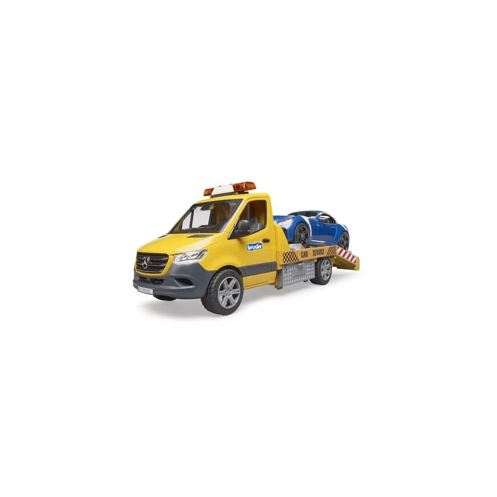 Camionetă cu platformă MB Sprinter mașină Bruder Roadstar și modul de sunet și lumini