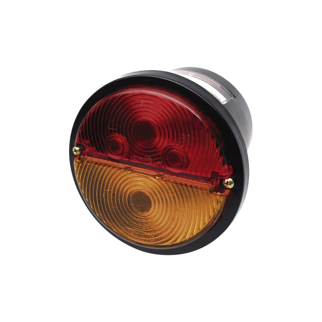 Lampă spate stânga rotundă 12/24V galben/roșu cu șuruburi 132mm Waś 1400681100