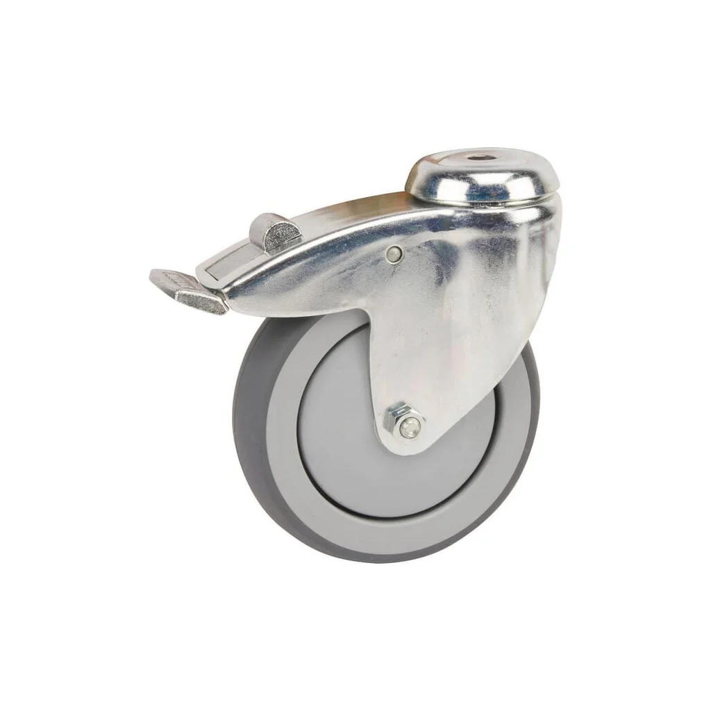 Rolă pivotantă diametru 50x19mm cu frână 1 orificiu șurub sarcină 40kg Tente 2475PJP050P3011