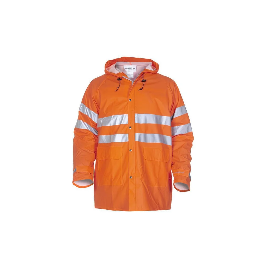 Jachetă ploaie cu glugă reflectorizantă Hi-vis portocalie XL EU:56 Hydrosoft Valencia Hydrowear 015757FOXL