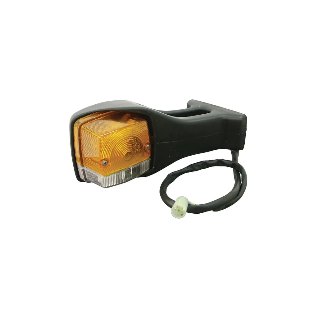 Lumină de direcție și poziție dreapta (RH) Halogen, față, pătrată, galben/transparent, prindere cu șurub, mufă 190x AMP, Cobo 03