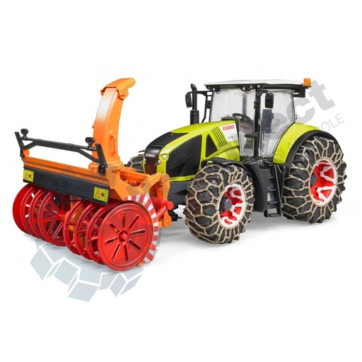 Tractor Claas Axion 950 cu lanțuri și freză de zăpadă