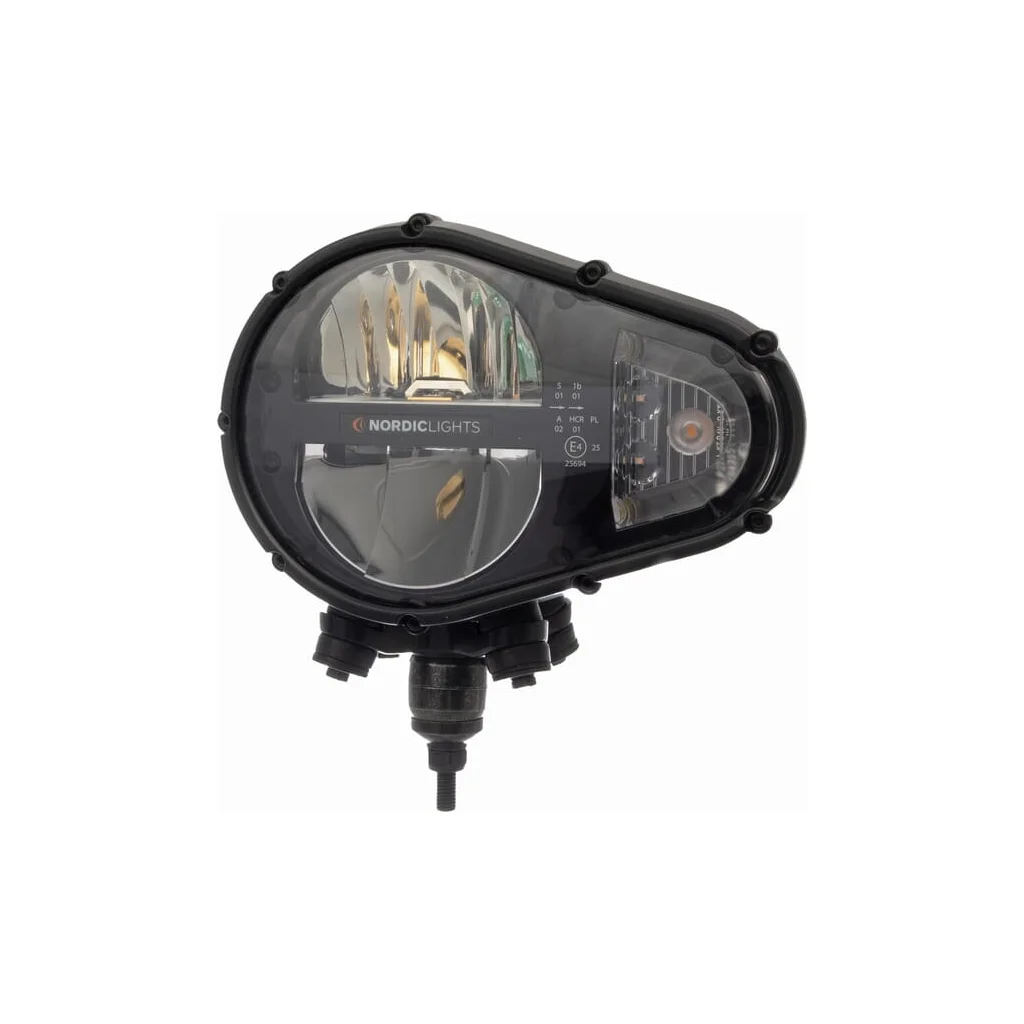 Far LED, oval stânga, 12/24V, transparent, prindere cu șuruburi, 233x110x193mm, Deutsch 6-pin, fascicul dublu, Sculptor N6002 du