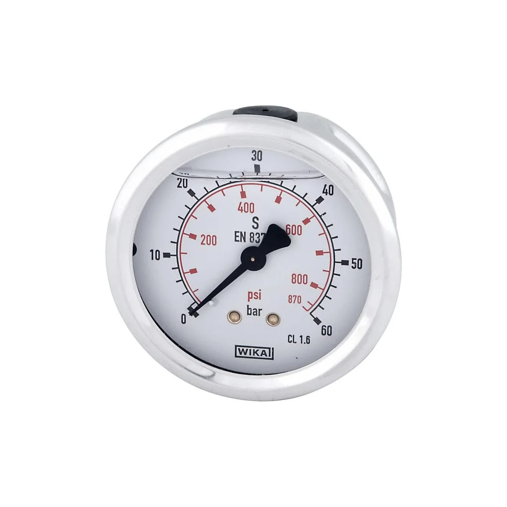 Manometru cu glicerină Ø63 mm, 60 bar, racord spate 1/4" B711W063060T
