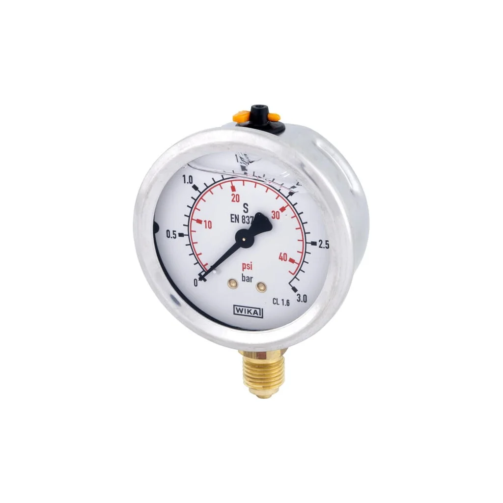 Manometru cu glicerină Ø63 mm, 3 bar,racord inferior 1/4" B711W063003D