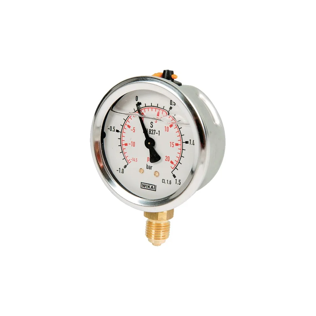 Manovacuometru Ø63 mm, de la -1 până la +1,5 bari, racord inferior 1/4" B711WM0631015D