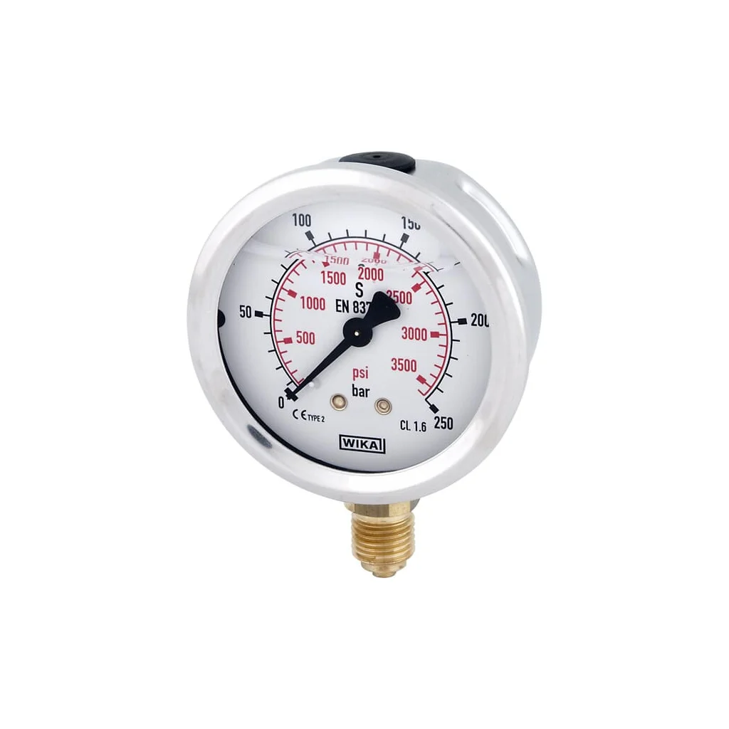 Manometru cu glicerină ø63 mm, 250 bar,racord inferior 1/4" B711W063250D