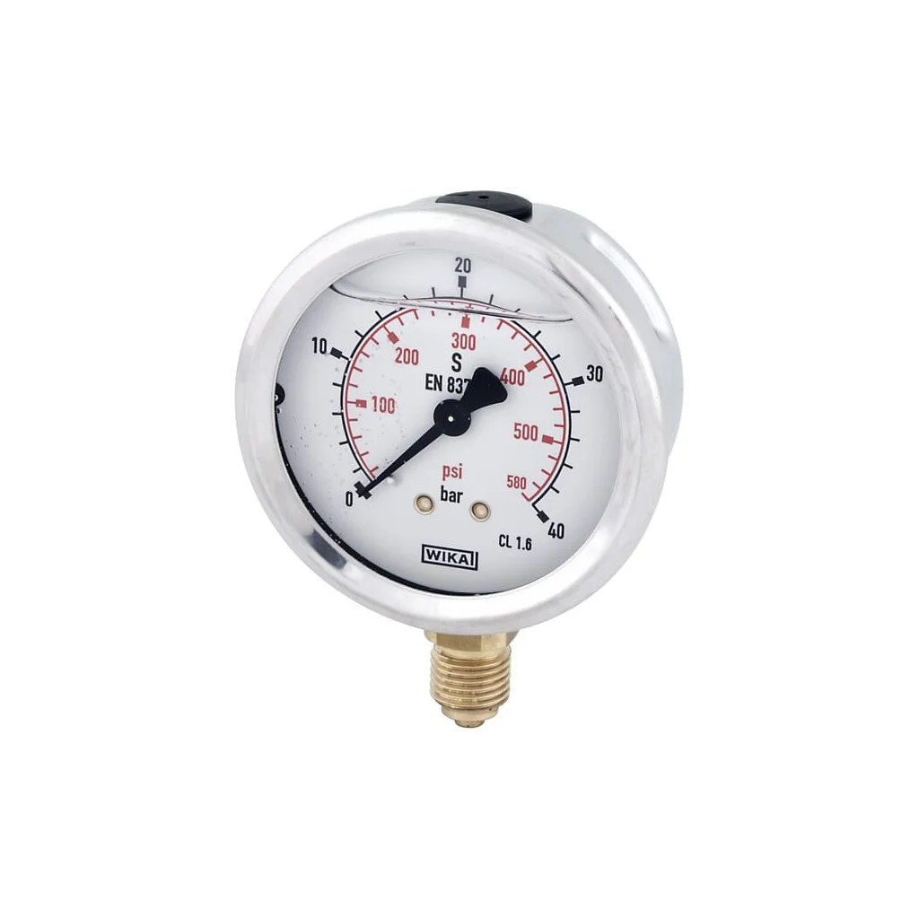 Manometru cu glicerină Ø63 mm, 40 bar,racord inferior 1/4" B711W063040D
