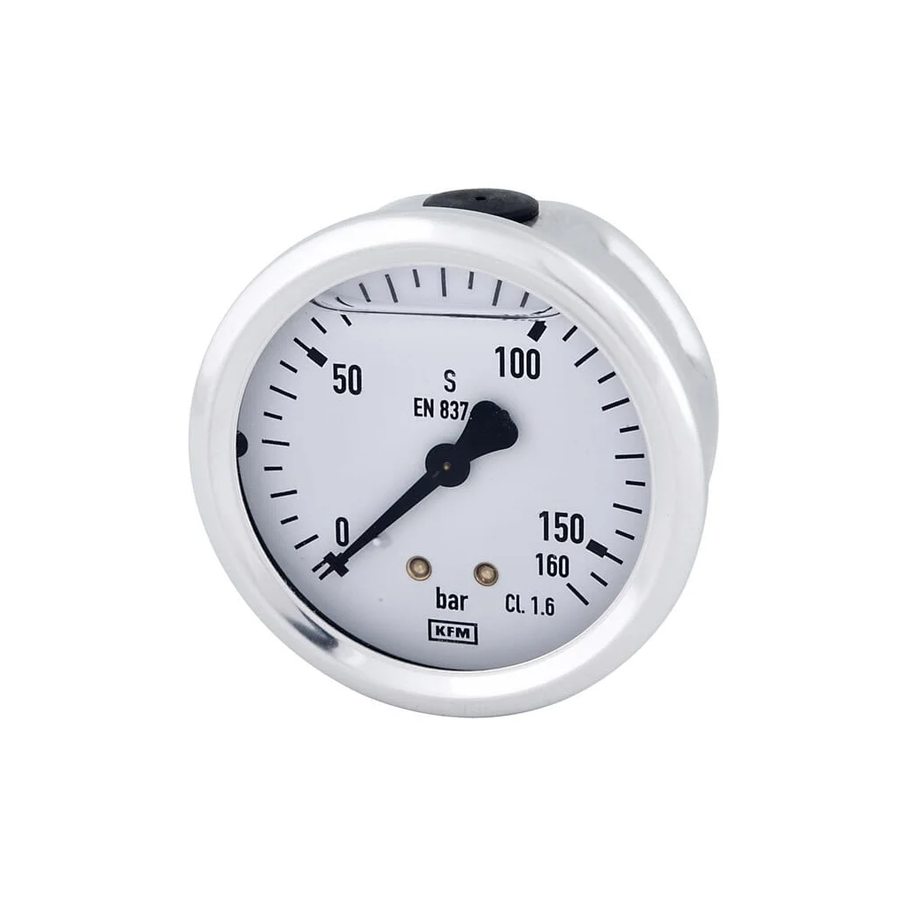 Manometru cu glicerină Ø63 mm, 160 bar, racord spate 1/4" B711W063160T