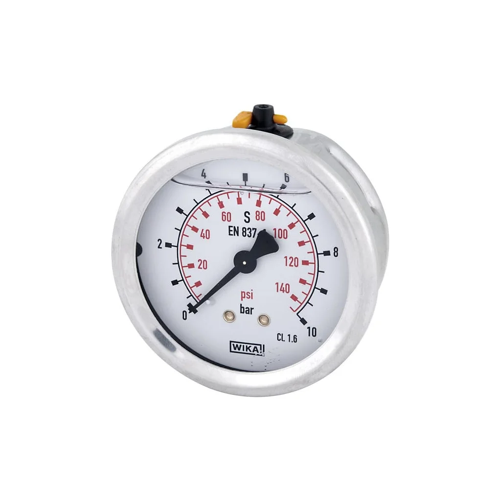 Manometru cu glicerină Ø63 mm, 10 bar, racord spate 1/4" B711W063010T