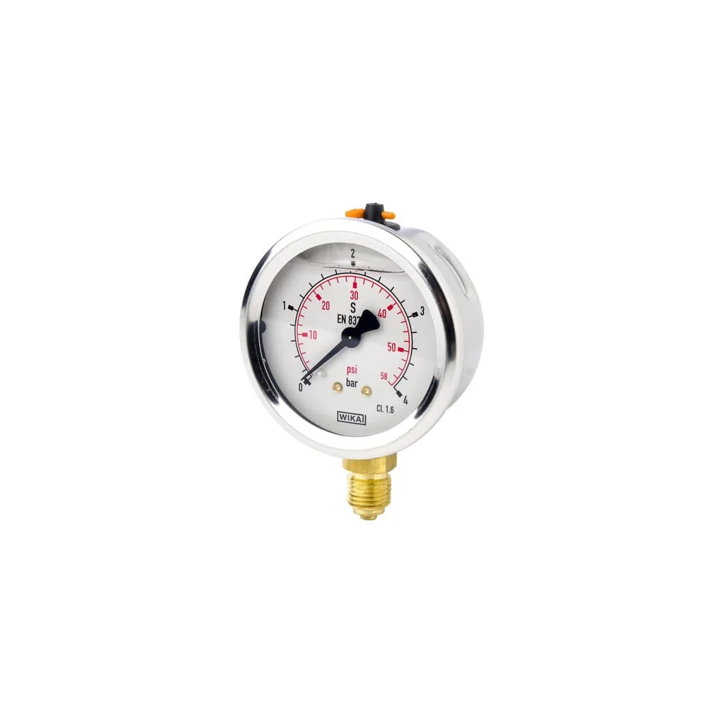 Manometru cu glicerină Ø63 mm, 4 bar,racord inferior 1/4" B711W063004D