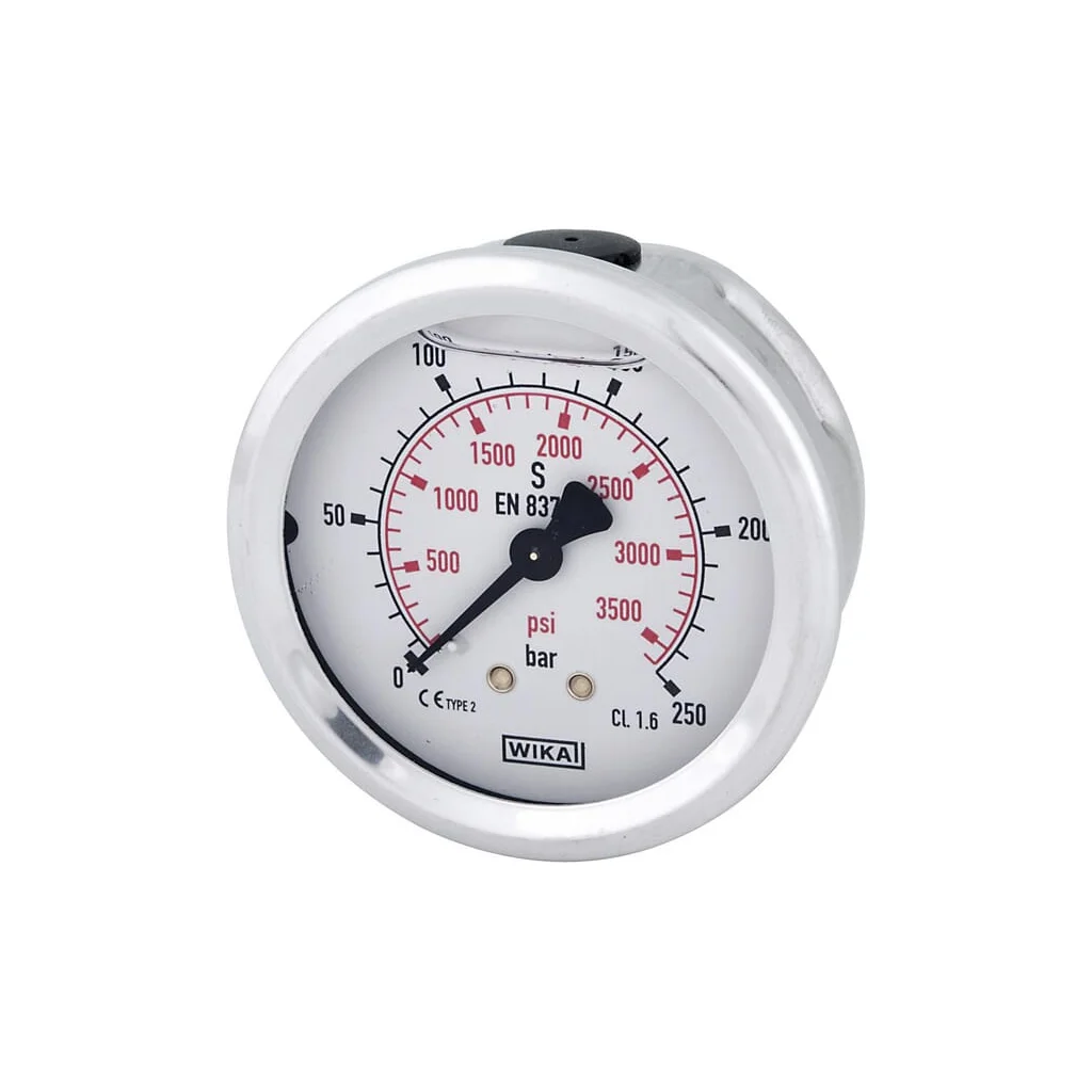 Manometru cu glicerină Ø63 mm, 250 bar, racord spate 1/4" B711W063250T